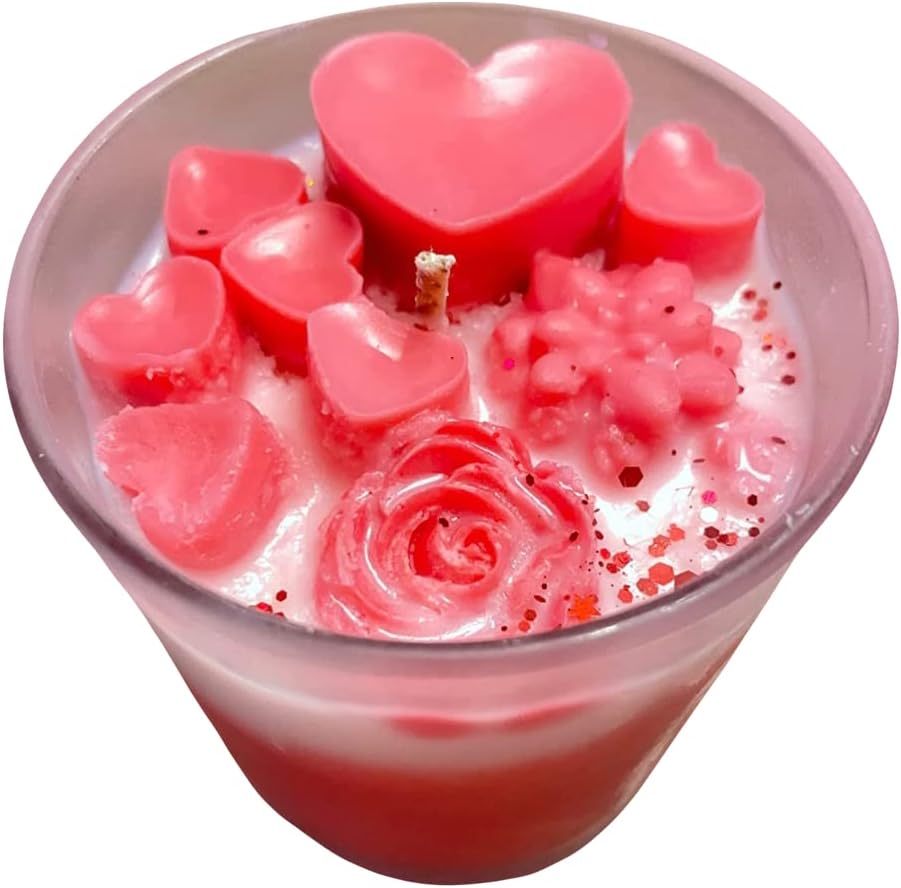 vela flor 2 Pink heart